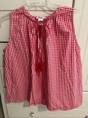 Red gingham summer shirt
